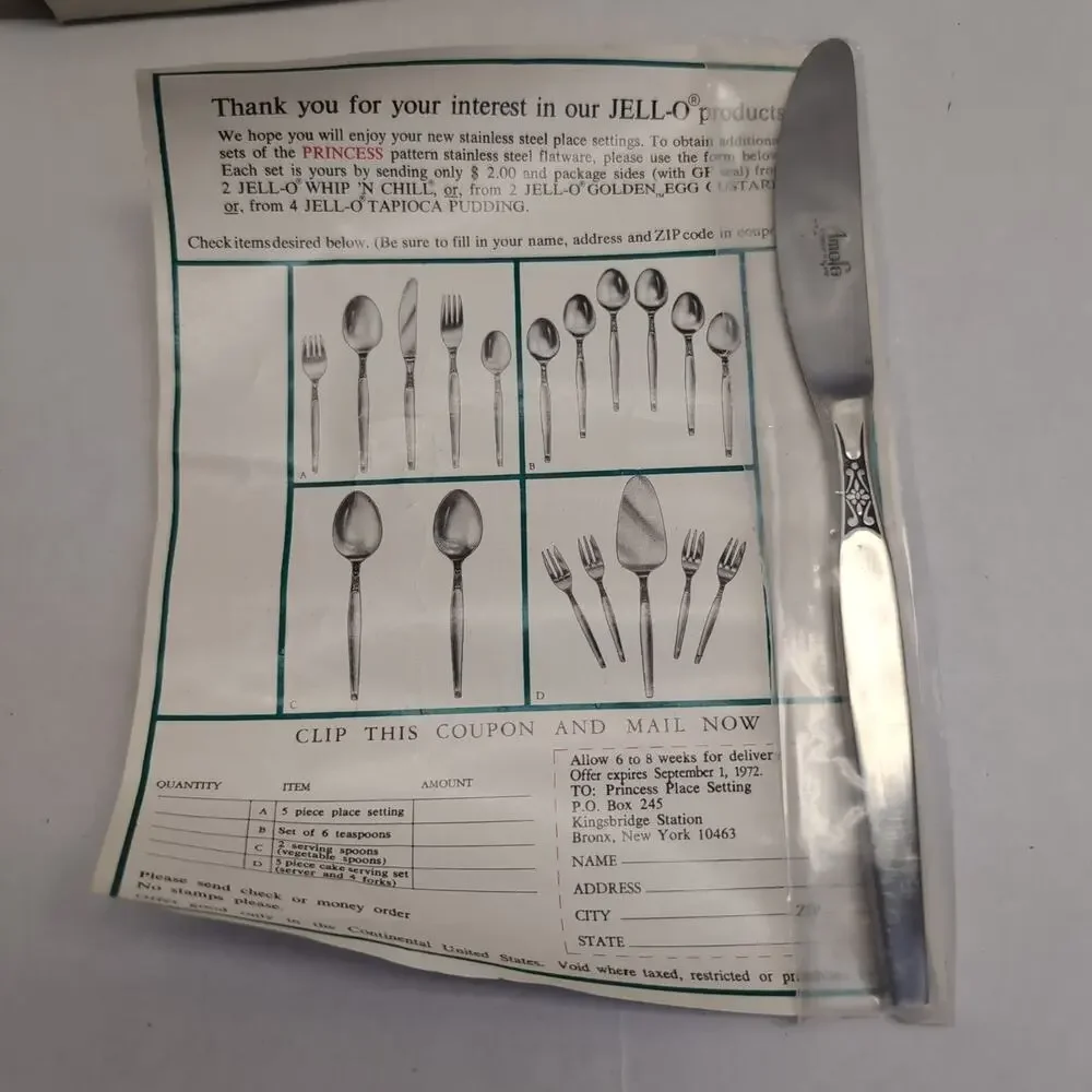 Amefa AFS10 Stainless Steel Flatware Princess 5 Piece Place Setting Promotional